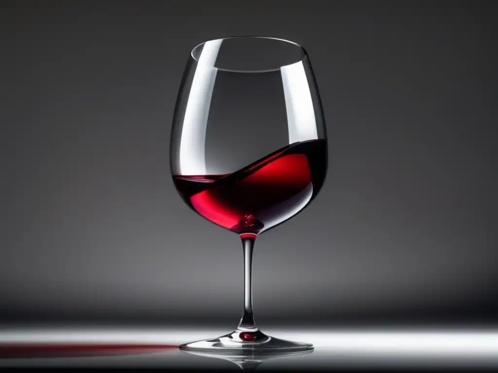 Vino sin alcohol: copa elegante con líquido rojo vibrante