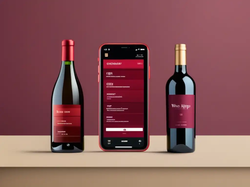 IA para amantes del vino: app minimalista con categorías de vinos y opciones de búsqueda y filtro