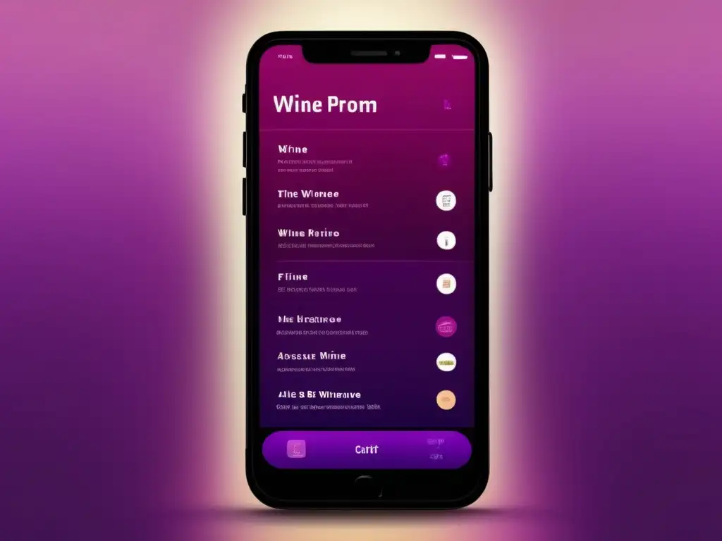 Interfaz móvil para amantes del vino - Redes sociales para enófilos móviles