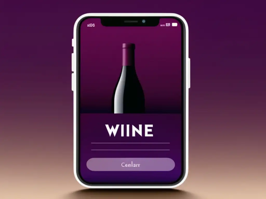 App de vino para dispositivos inteligentes con diseño minimalista y elegante