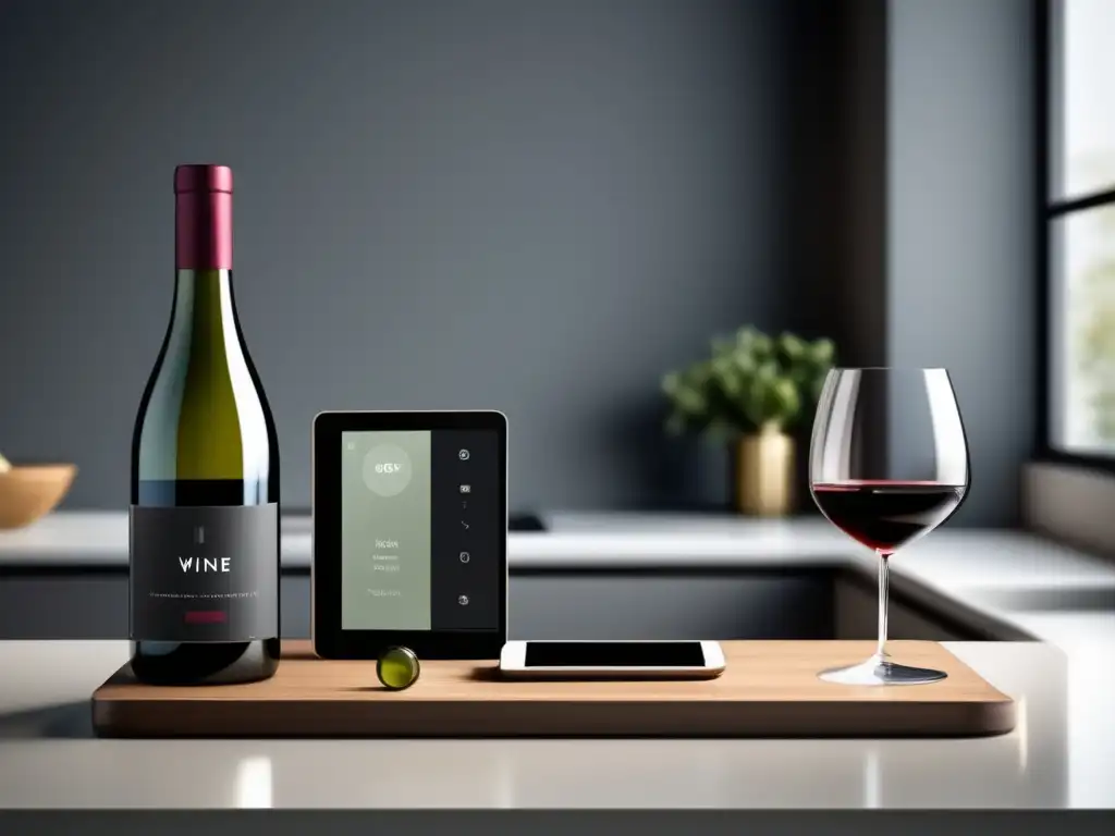 Smart home y vino: App de vino para dispositivos inteligentes en un elegante setup moderno