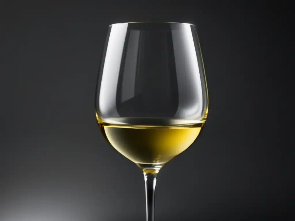 Vino bajo en calorías para dietas: copa de vino blanco dorado en superficie negra