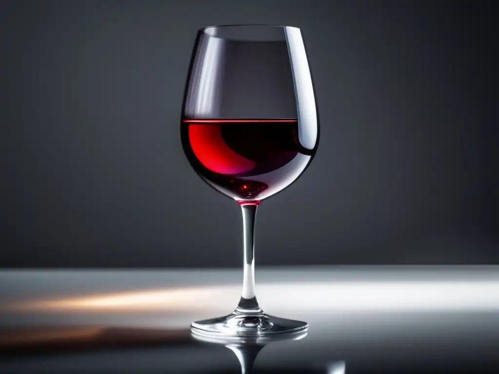 Beneficios antioxidantes del vino en imagen minimalista de copa con vino tinto