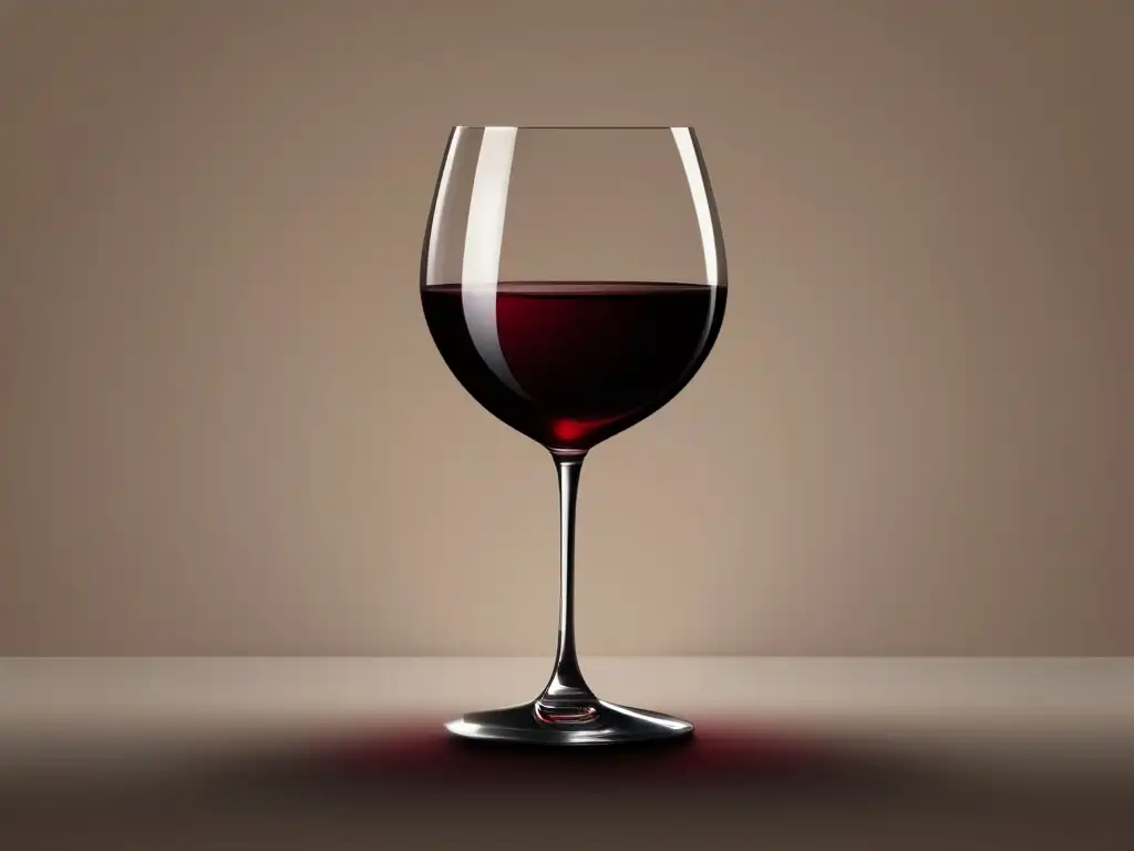 Beneficios del consumo moderado de vino: Ilustración minimalista de una copa de vino rojo, equilibrada en un tallo delgado