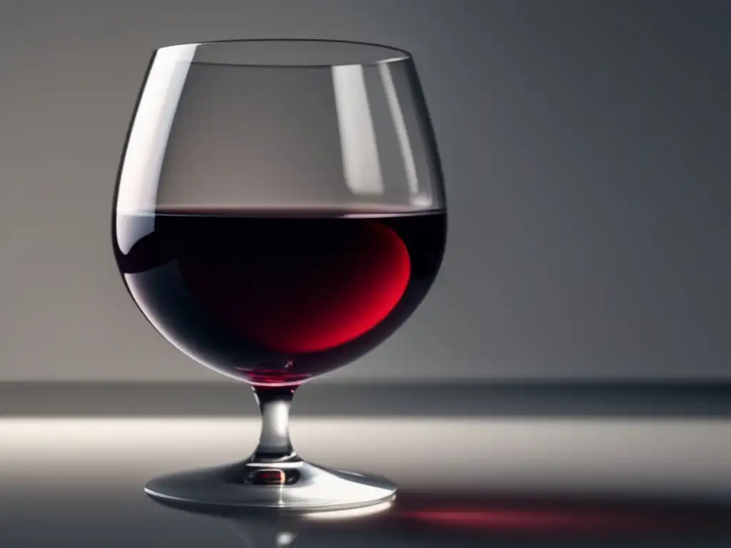 Beneficios y mitos de la dieta del vino: copa minimalista de vino tinto, elegante y tranquila