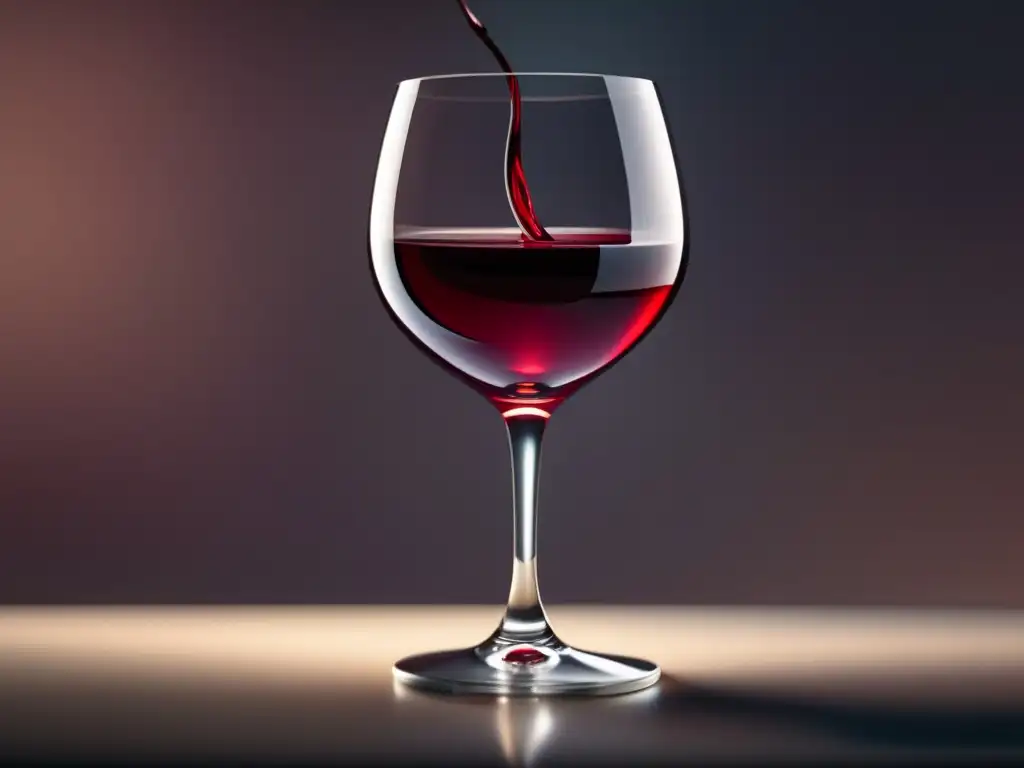 Beneficios saludables del vino: exquisita imagen de copa elegante con vino tinto rico y vibrante