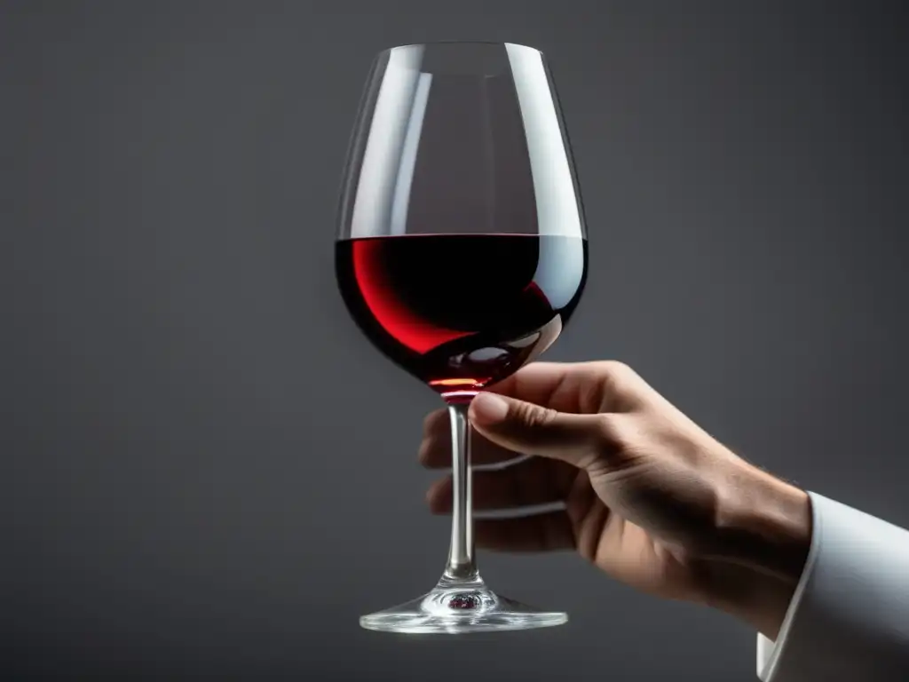 Beneficios de contratar un sommelier: mano de sommelier sosteniendo copa de vino, elegante y sofisticado