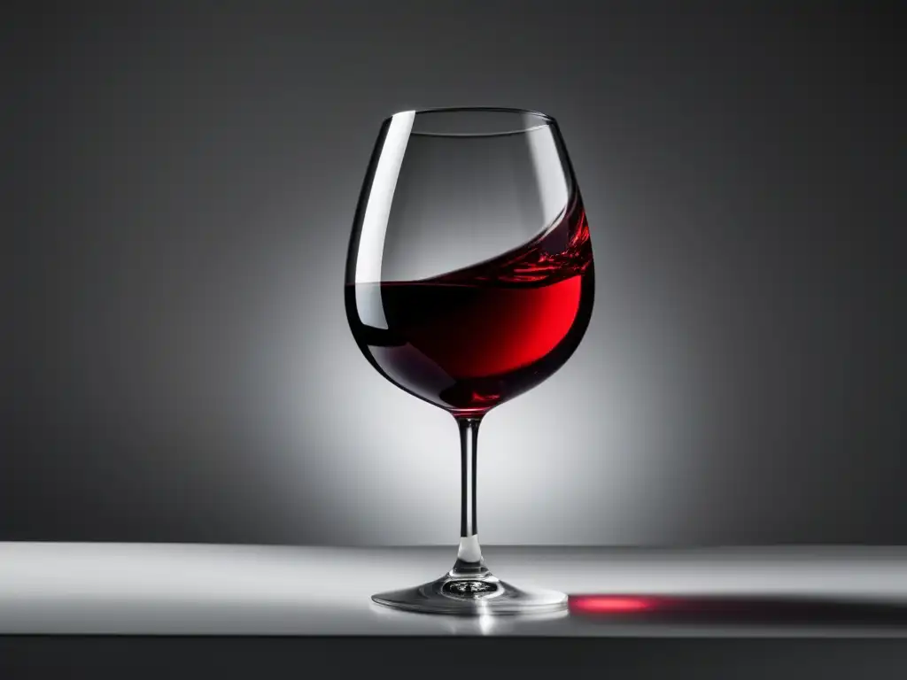 Beneficios del vino sin alcohol en la dieta: Copa de vino sin alcohol, cristal claro, líquido rojo, elegante y atractivo