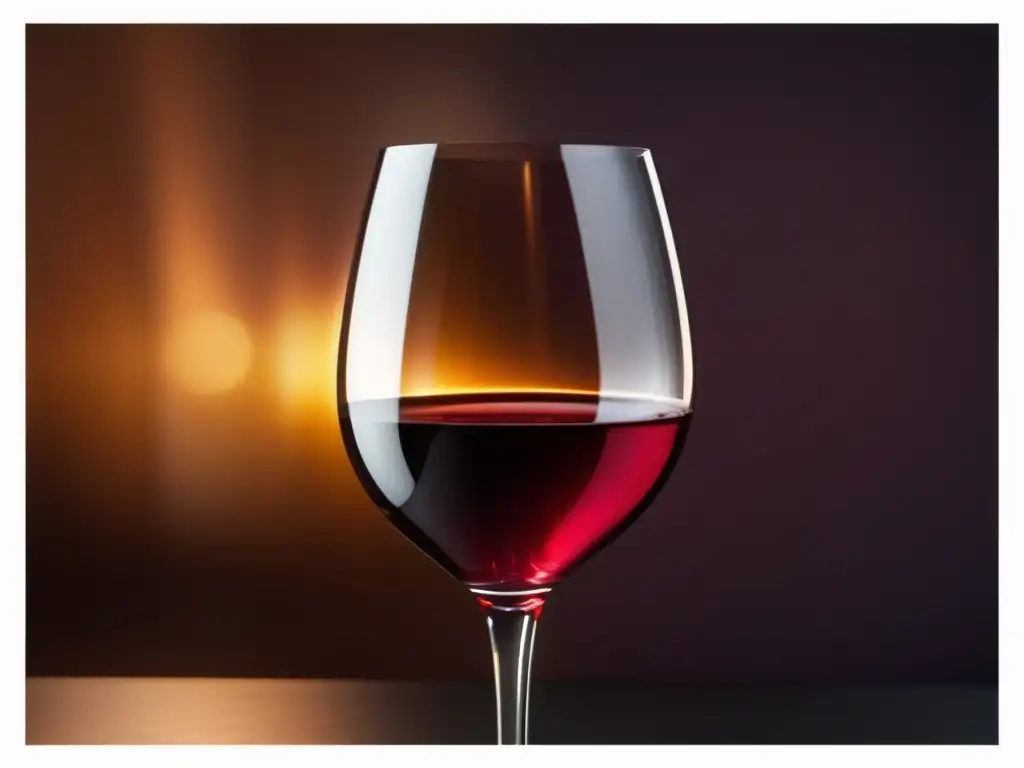 Beneficios del vino para la audición: copa de vino tinto resaltando su color y textura, con luz dorada y fondo gradiente