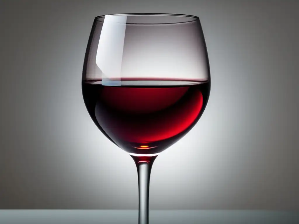 Beneficios del vino en la dieta: copa de vino tinto en fondo blanco