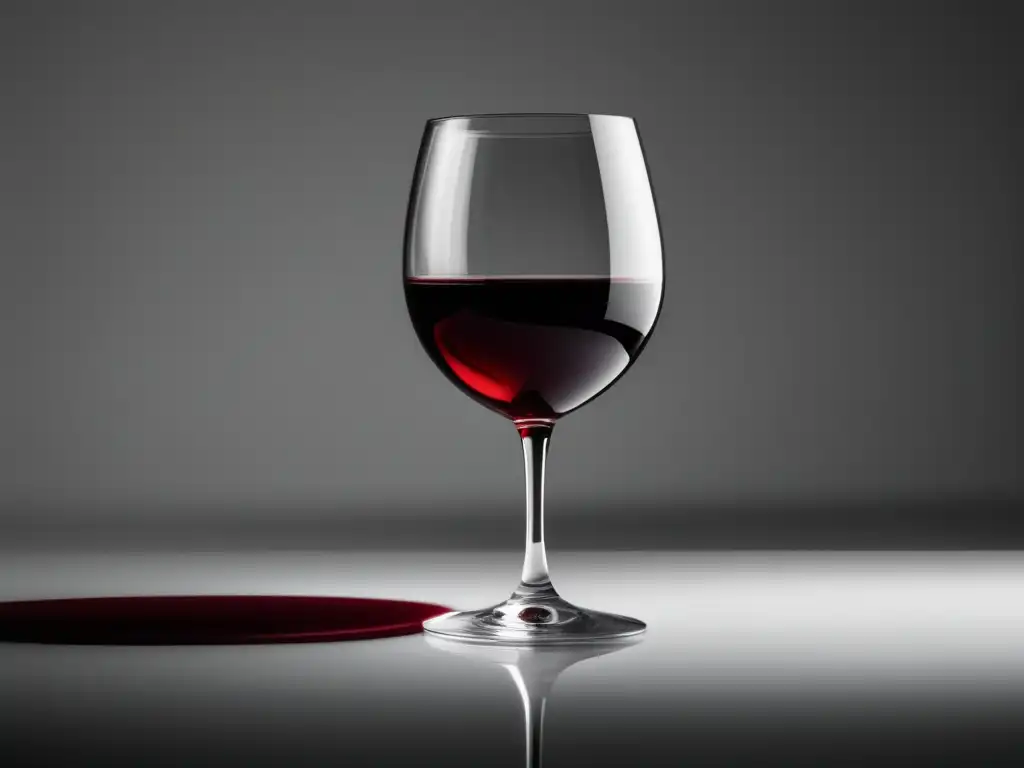 Beneficios del vino en la dieta: copa de vino tinto elegante y minimalista