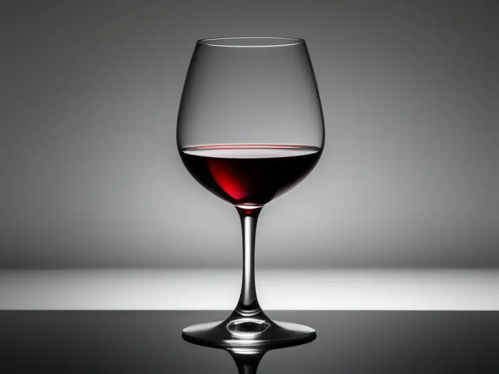 Beneficios del vino en la dieta: copa de vino rojo elegante y minimalista en fondo blanco