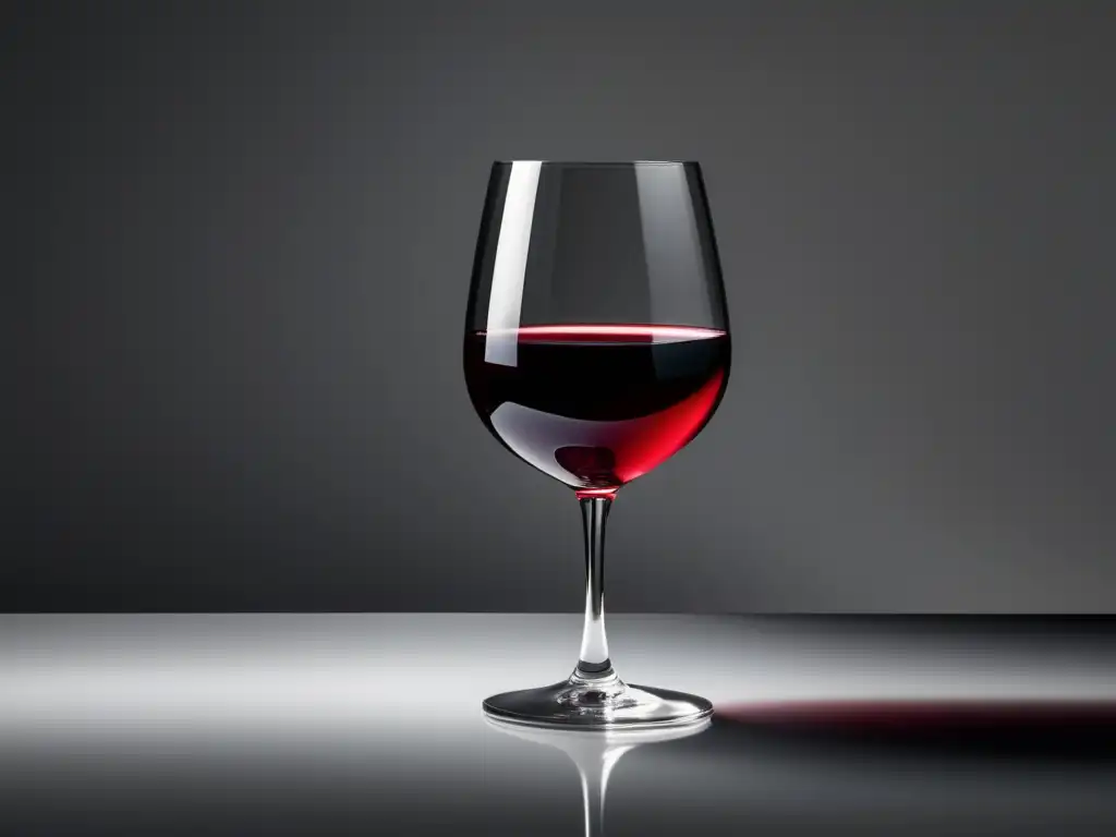 Beneficios del vino en la dieta Zona: copa elegante con vino rojo