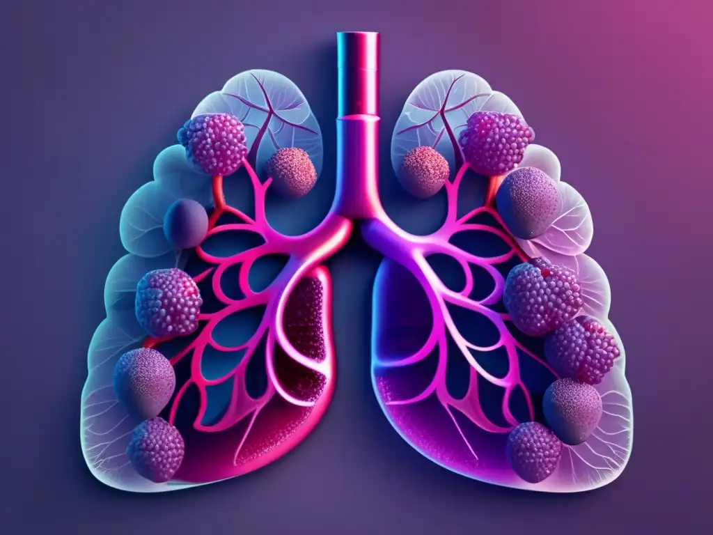 Beneficios del vino para pulmones: imagen 8k detallada de pulmones sanos rodeados de uvas rojas