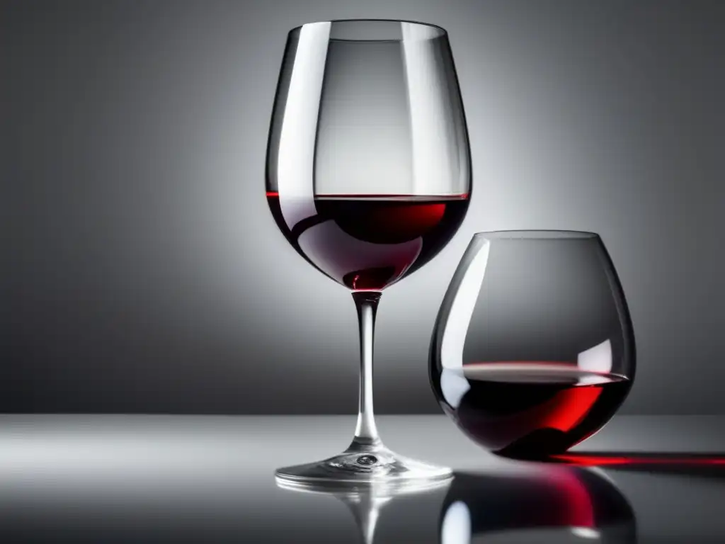 Beneficios del vino para el sistema inmune, imagen minimalista de una copa de vino rojo sobre superficie blanca