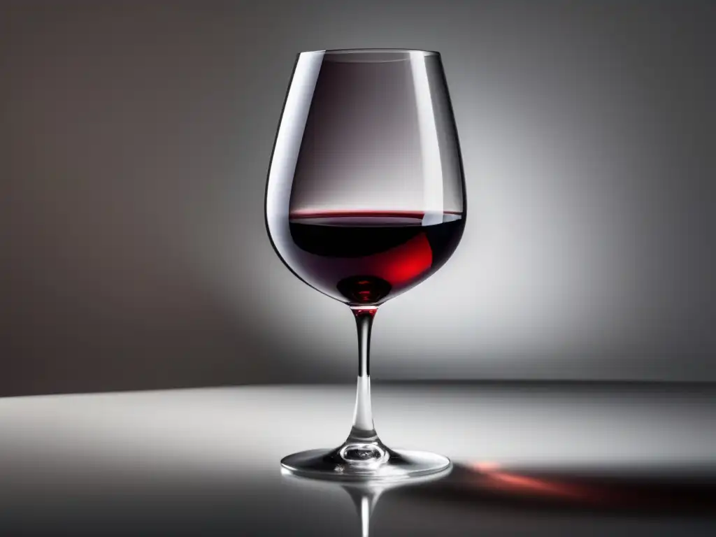 Beneficios de la microoxigenación en el vino: copa de vino tinto transparente, elegante y sofisticada