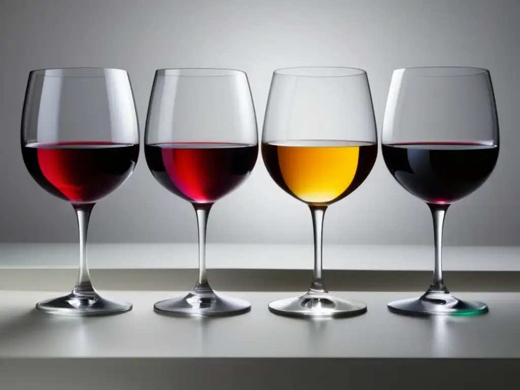 Beneficios de consumir vinos sin alcohol - Tres copas elegantes y coloridas, ilustrando las regiones A, B y C