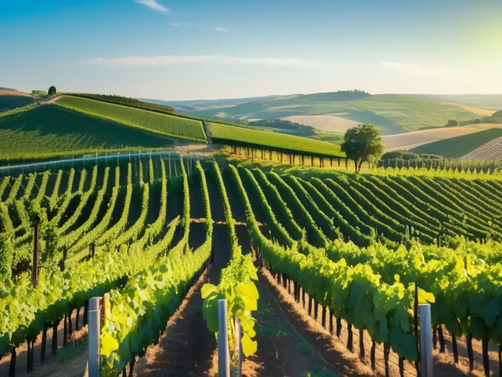 Biodinámica viticultura: viñedo exquisito en campo pintoresco, cambio climático