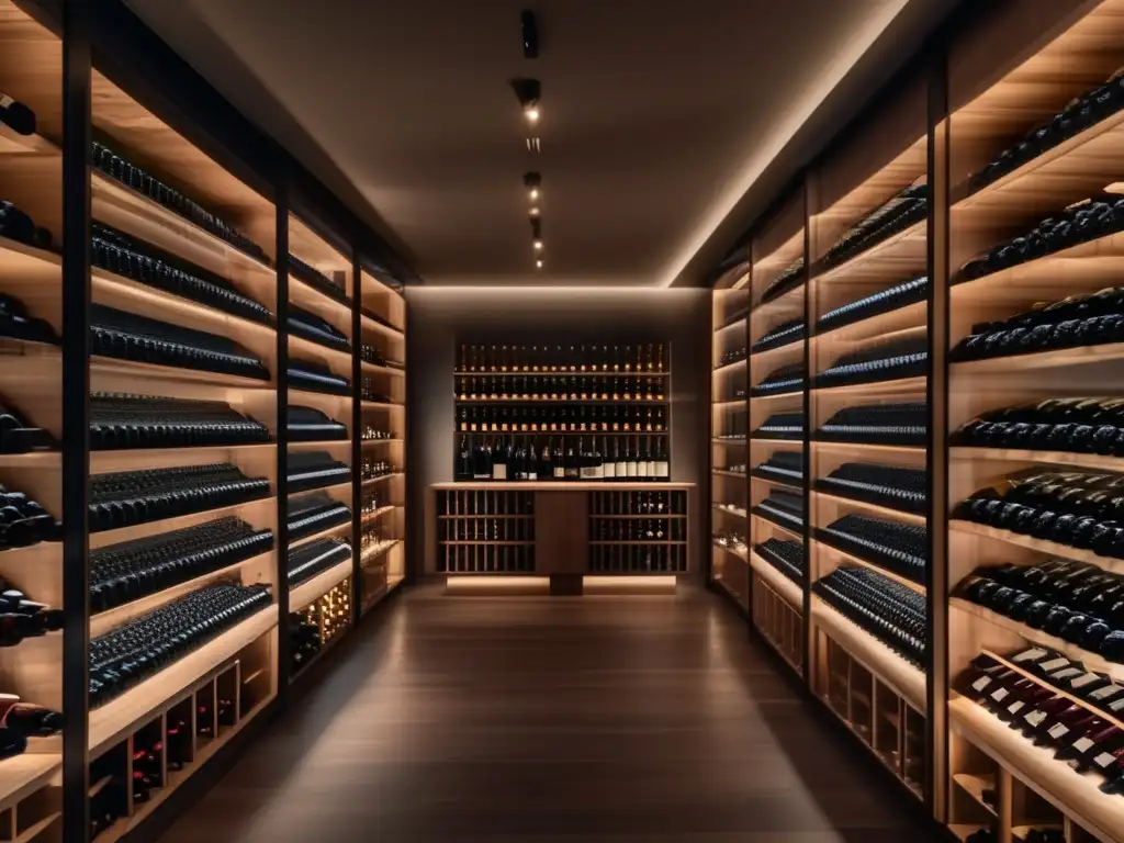 Bodega minimalista con vino colección: Inversión en vino: consejos bodega coleccionable