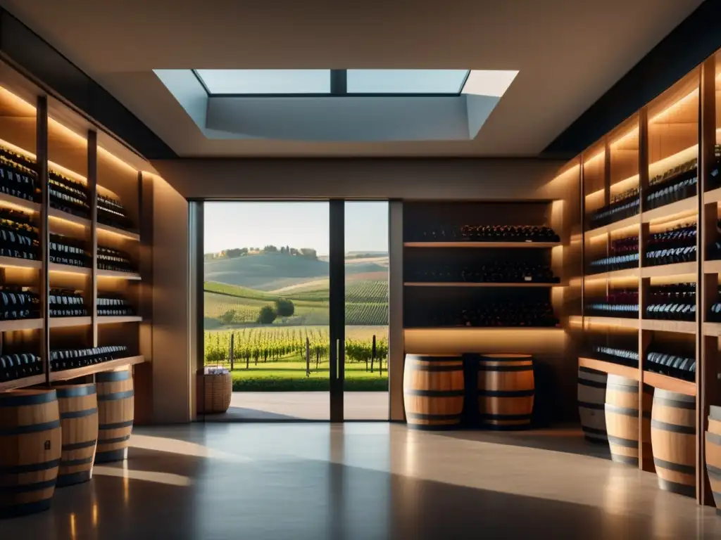 Bodega minimalista con vista a viñedo en Ruta del Vino de Oporto - Rutas vinícolas europeas destacadas