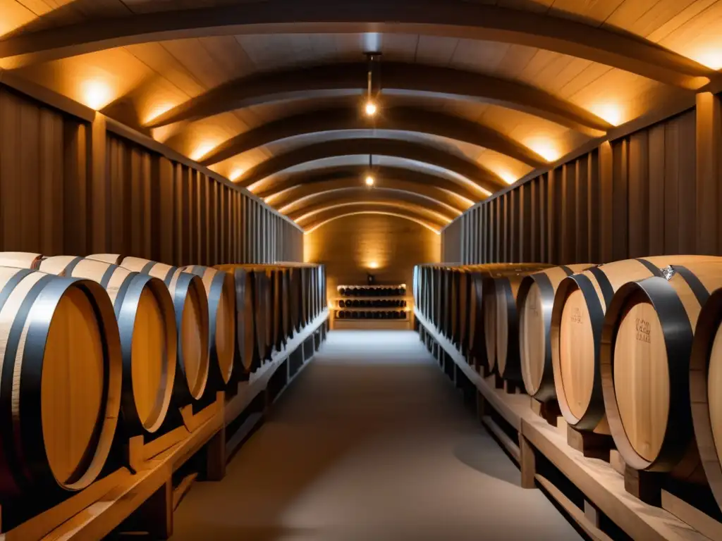 Bodega de vino blanca con barriles de roble - Tradición vitivinícola en Penfolds