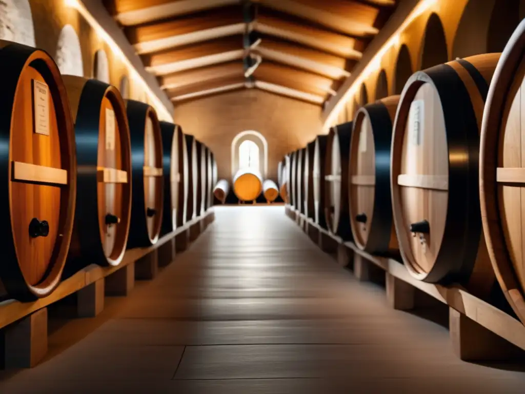 Bodega de vinos madurados en barricas de roble