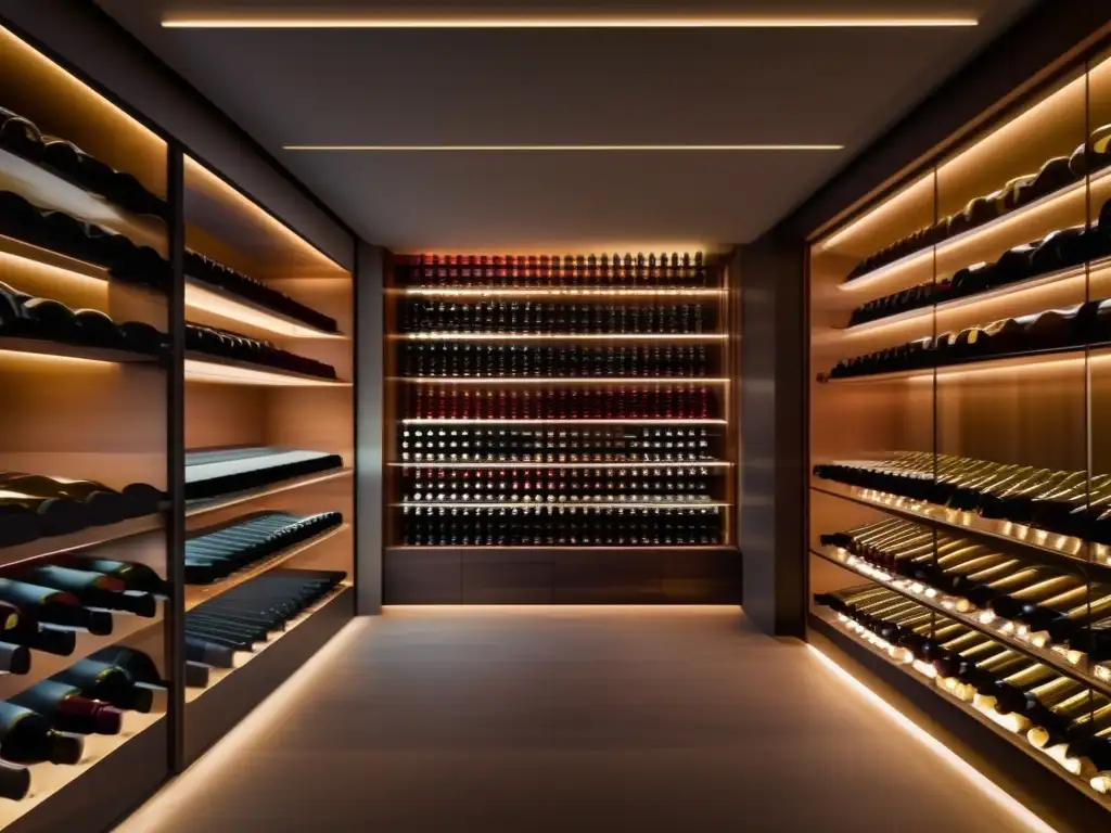 Bodega de vinos minimalista con IA para amantes del vino