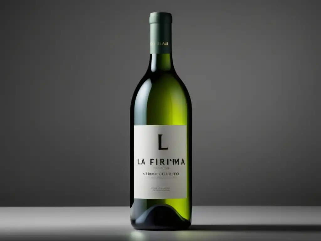 Botella de vino chileno: minimalista y elegante, con etiqueta de 