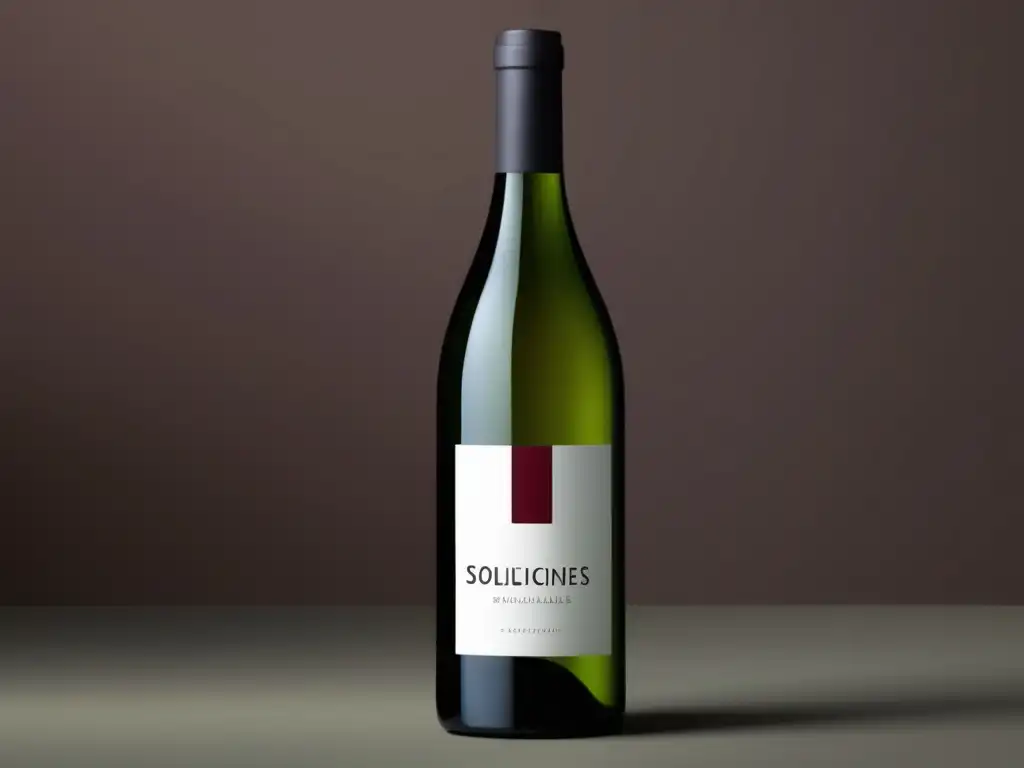 Botella de vino con diseño minimalista y elegante