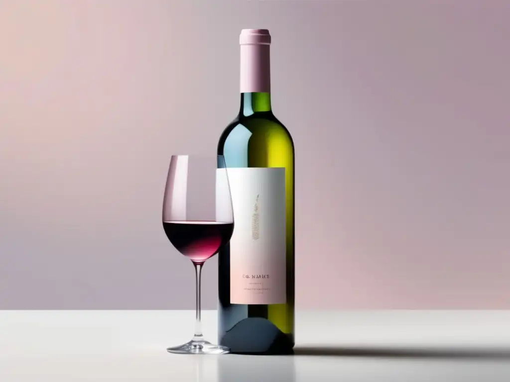 Botella de vino elegante en superficie blanca - Posicionamiento tienda online vinos