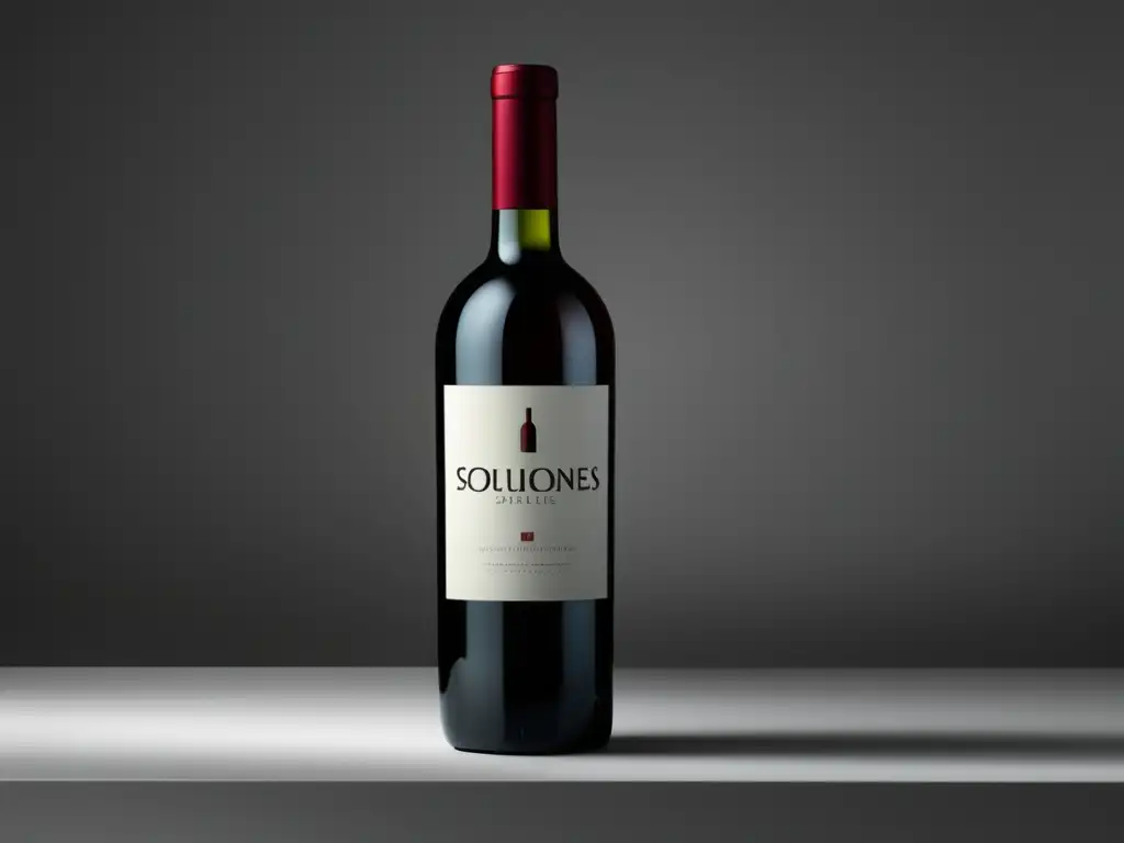 Botella de vino estable y elegante, con la etiqueta 