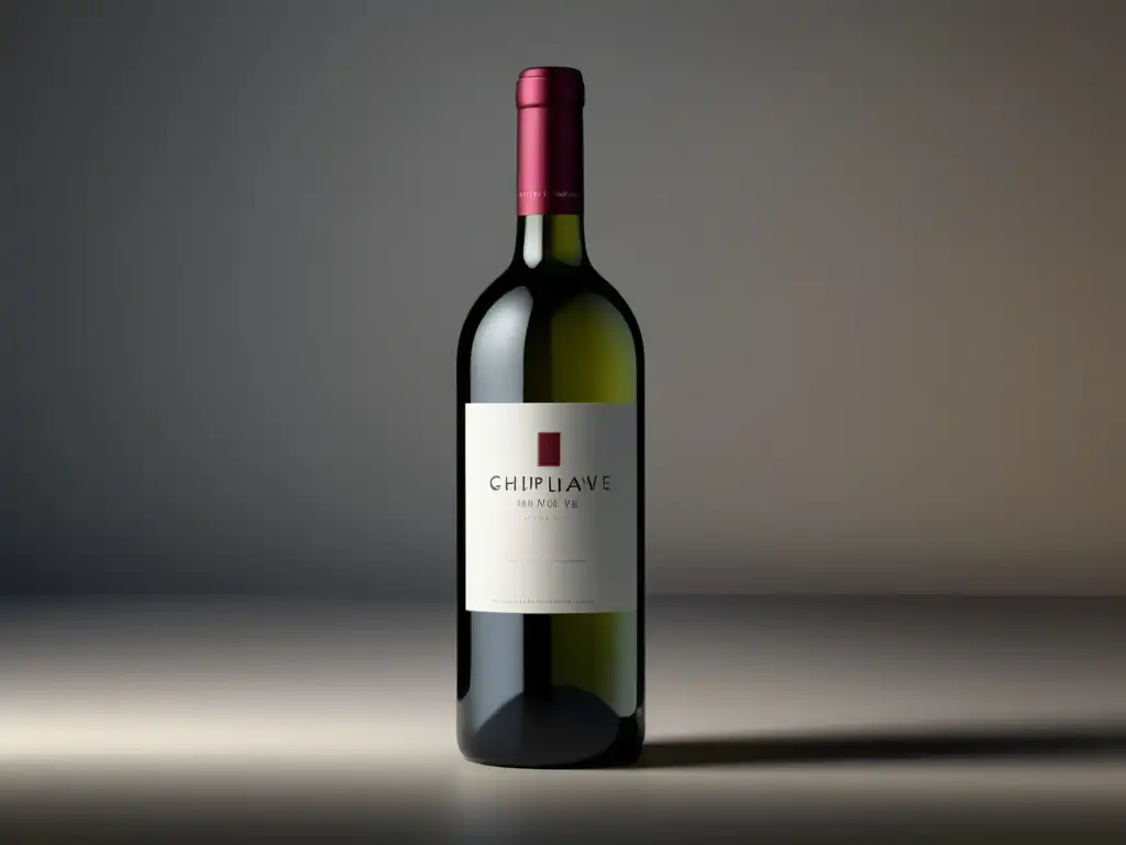 Botella de vino minimalista, elegante y moderna