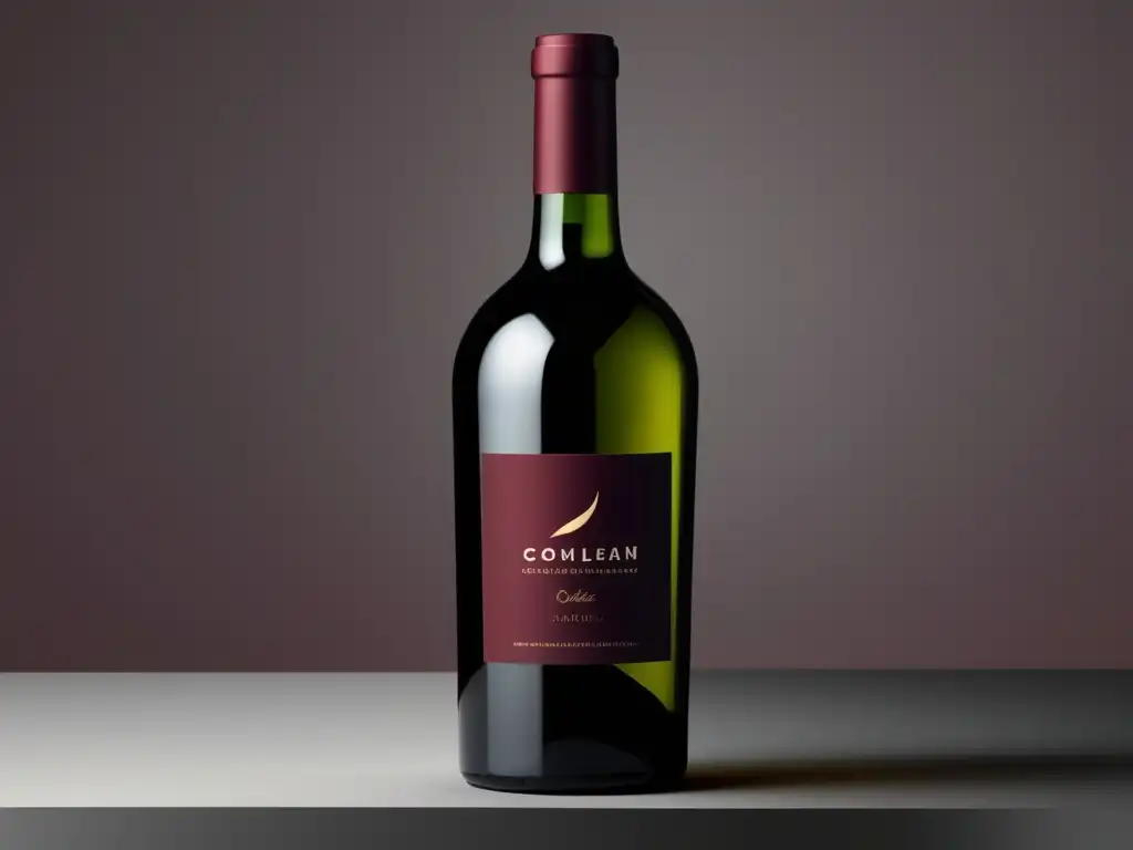 Botella de vino minimalista, elegante y sofisticada