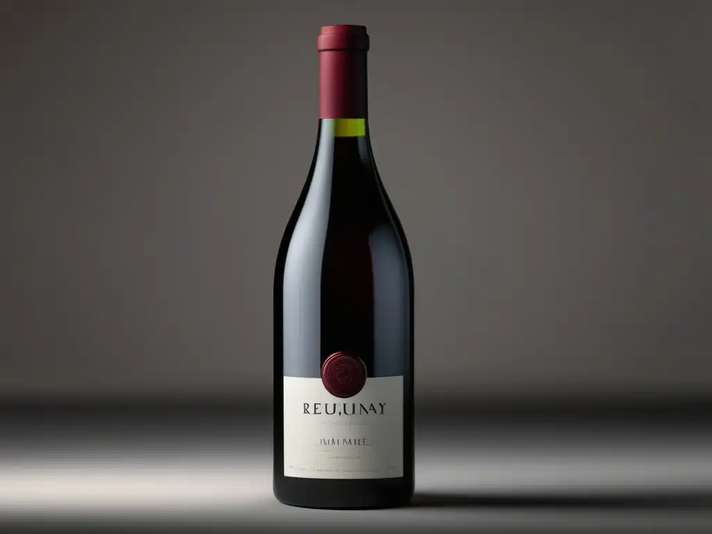 Botella de vino minimalista en 8k, elegante y moderna