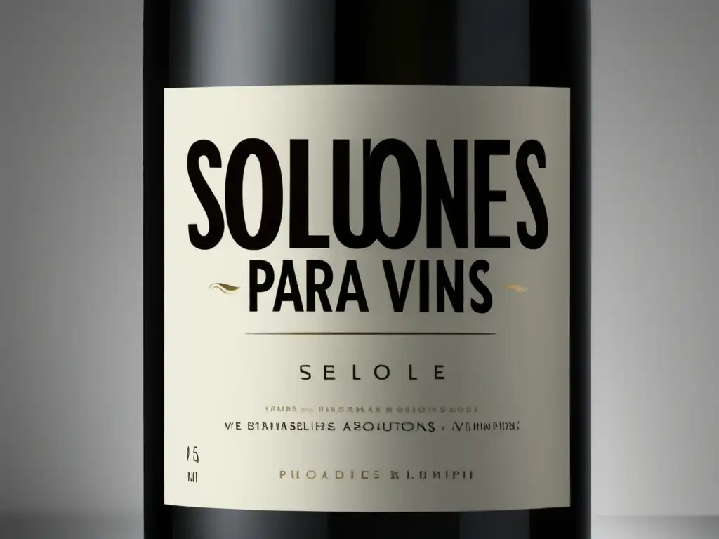 Botella de vino negro con etiqueta 