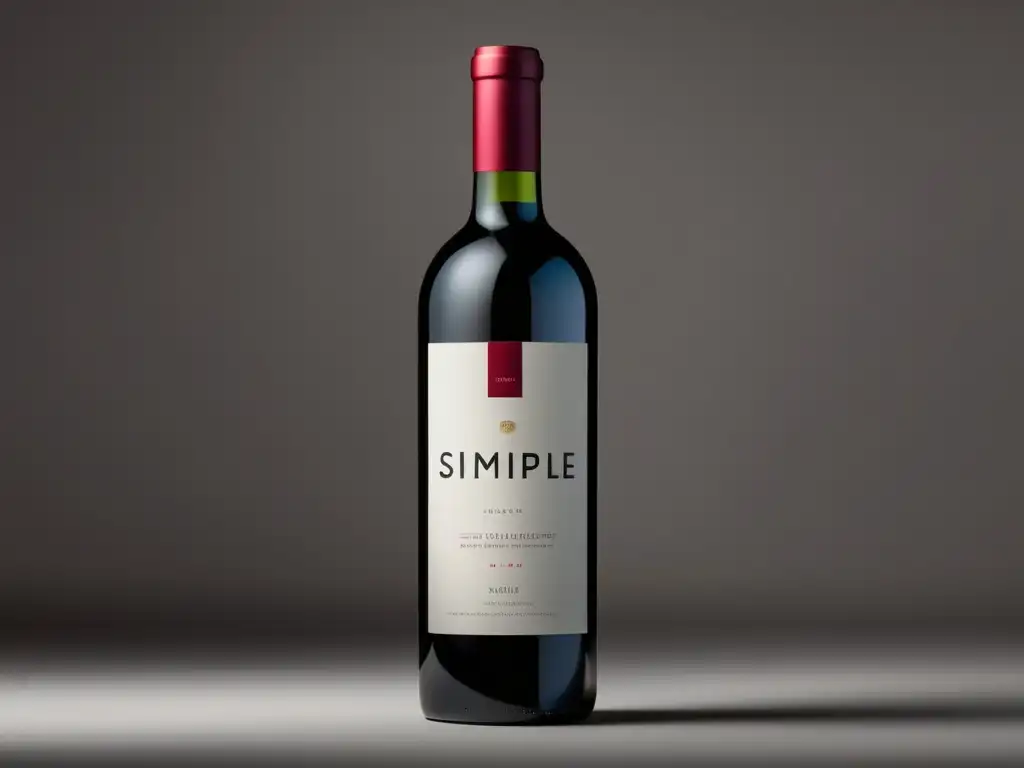 Botella de vino rojo elegante y moderna, estrategia de marketing de vinos en línea