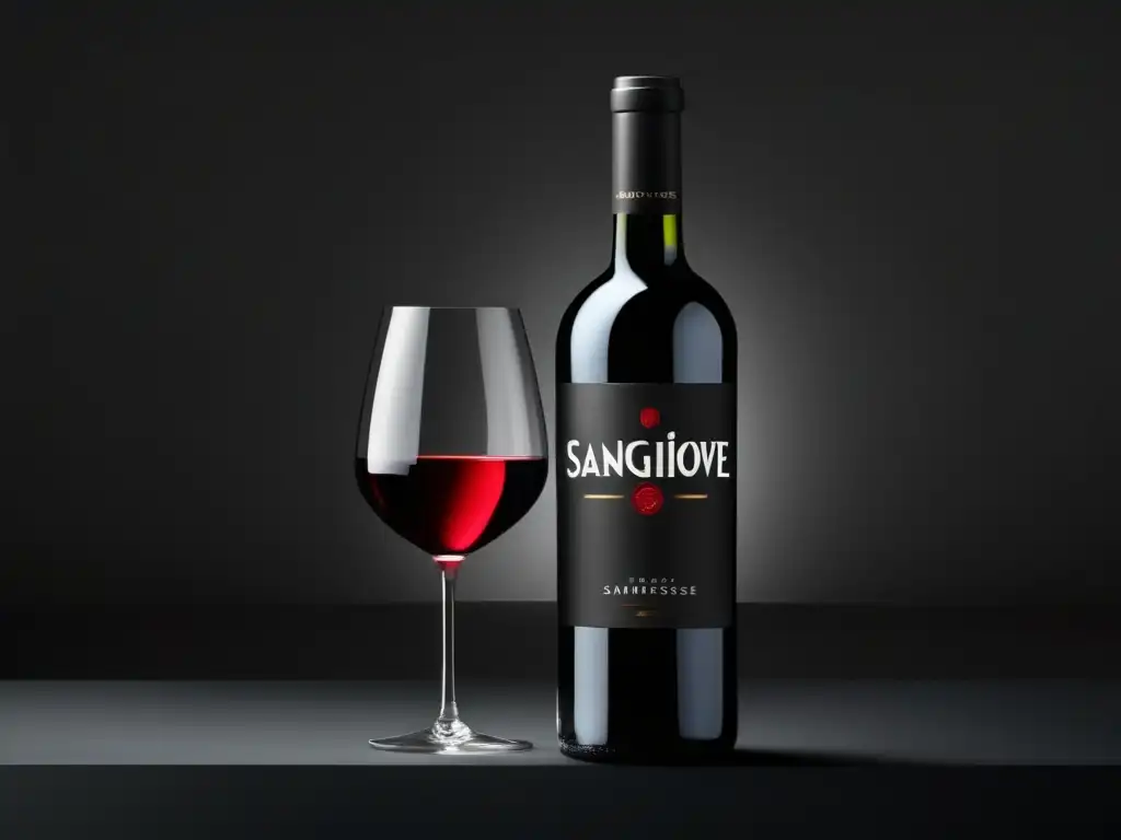 Botella de vino Sangiovese en la Toscana: elegancia y calidad