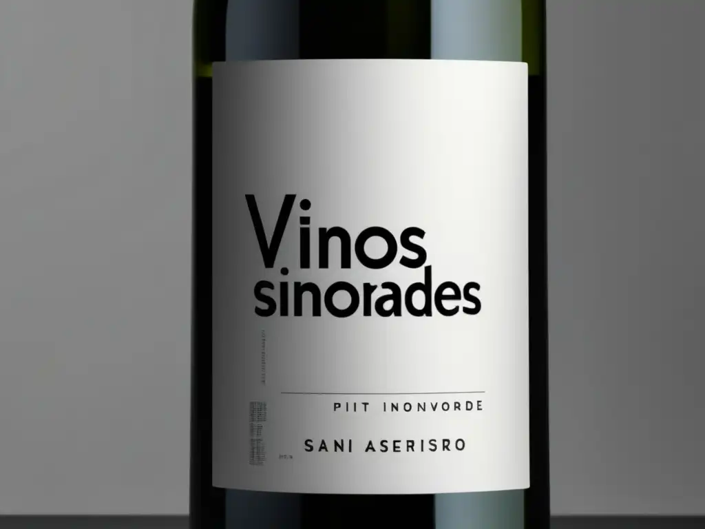 Botella de vino sintético innovador con diseño futurista y minimalista, destacando su elegancia y sofisticación