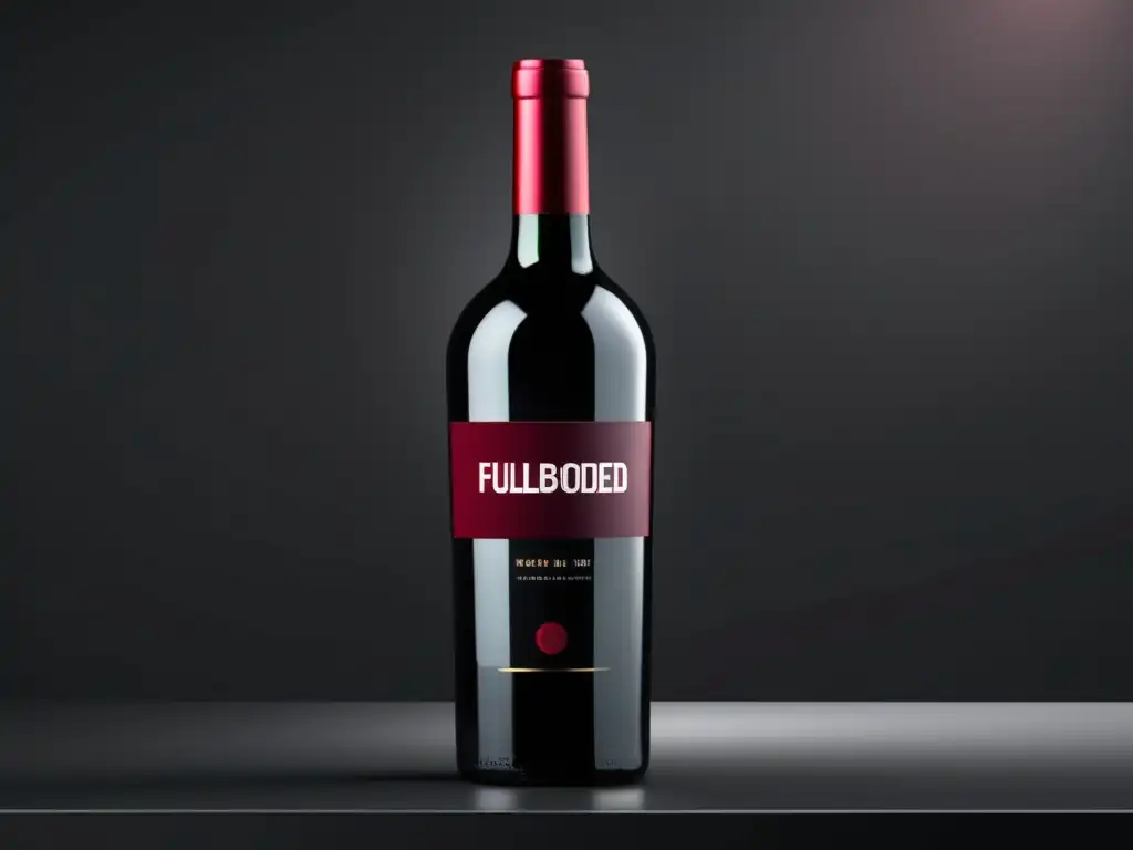 Botella de vino tinto cuerpo entero y elegante en encimera negra - Combinaciones vino carnes rojas deliciosas