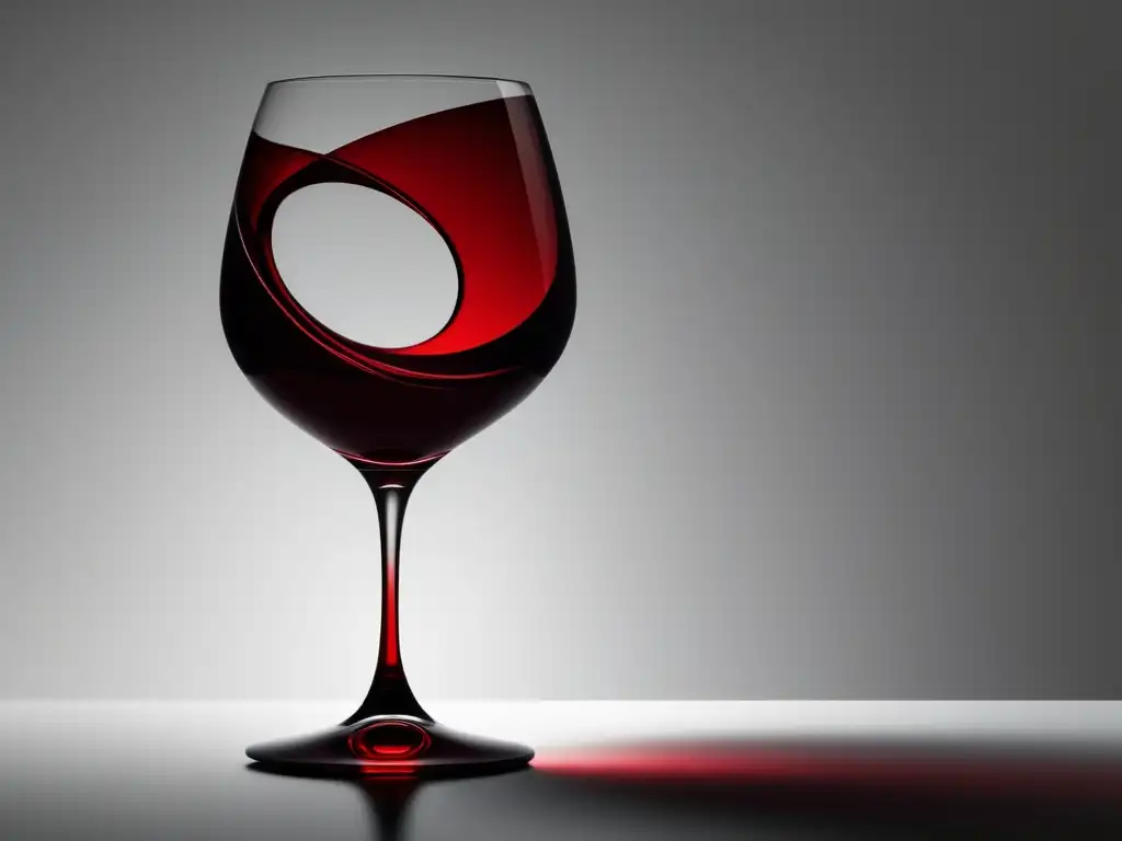 Prevención cálculos renales con vino: vaso minimalista con vino tinto