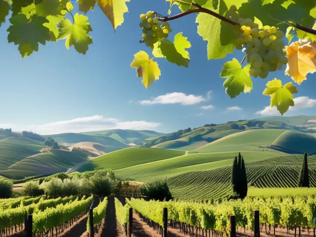 Cambio climático en regiones vinícolas: Paisaje de viñedo afectado por sequía, estrés de las plantas y reducción de agua