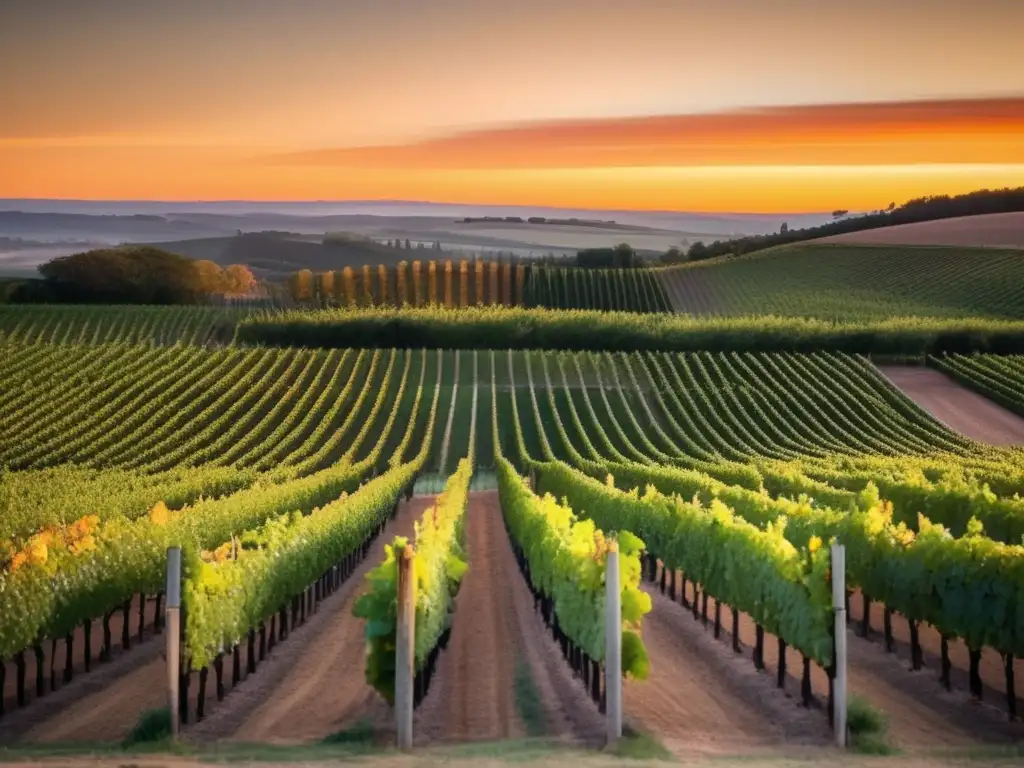 Cambios rituales cosecha temperaturas extremas en hermoso viñedo al atardecer