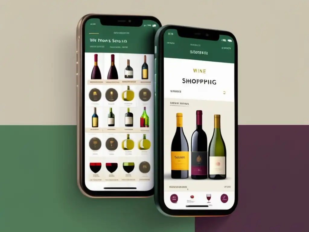 Captura de pantalla de una elegante app de compras de vino: Mejores aplicaciones para comprar vino