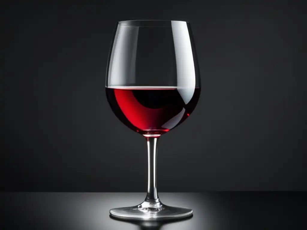 Elegante copa de vino en fondo negro Guía para interpretar la carta de vinos en un restaurante Michelin: copa de vino tinto en fondo negro, elegante y sofisticada