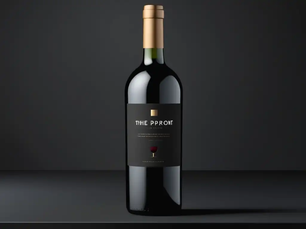 Botella de vino minimalista Guía para interpretar la carta de vinos en un restaurante Michelin: elegancia y sofisticación en una botella de vino