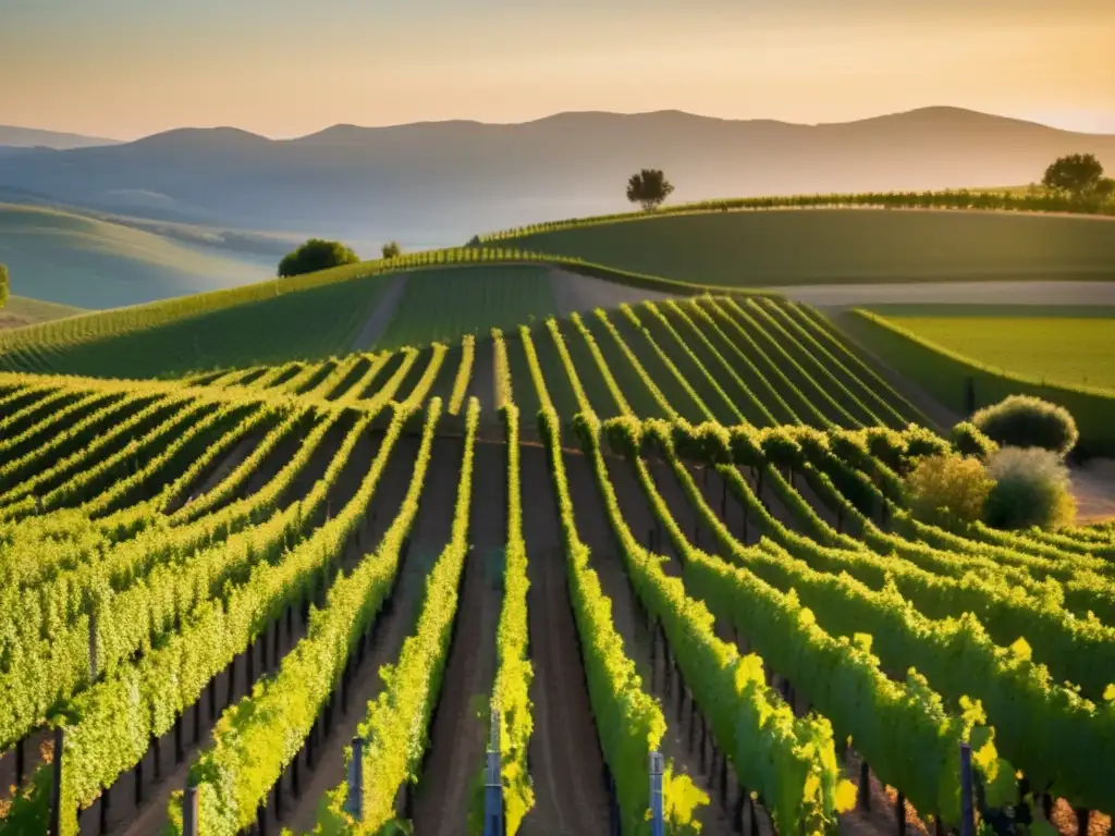 Catas de vino orgánico en viñedos al atardecer