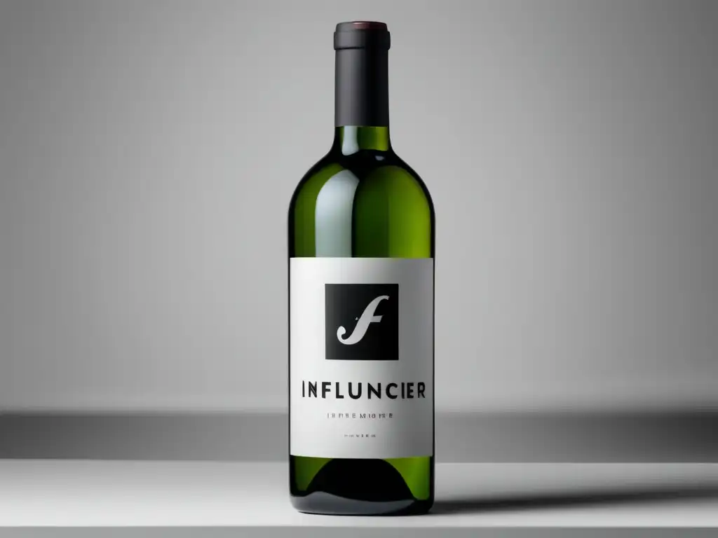 Influencers vino: Colaboraciones promocionales, botella elegante y logo destacado