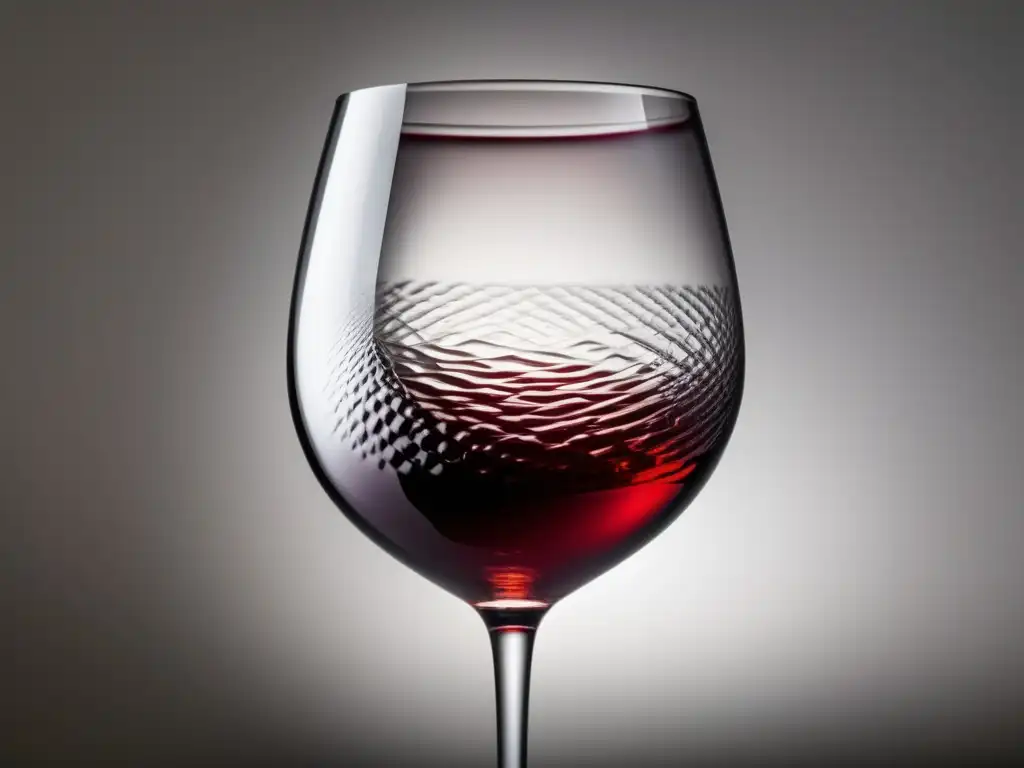 Combinaciones de vino para mezzes libaneses - Copa elegante con vino rojo oscuro y textura rica