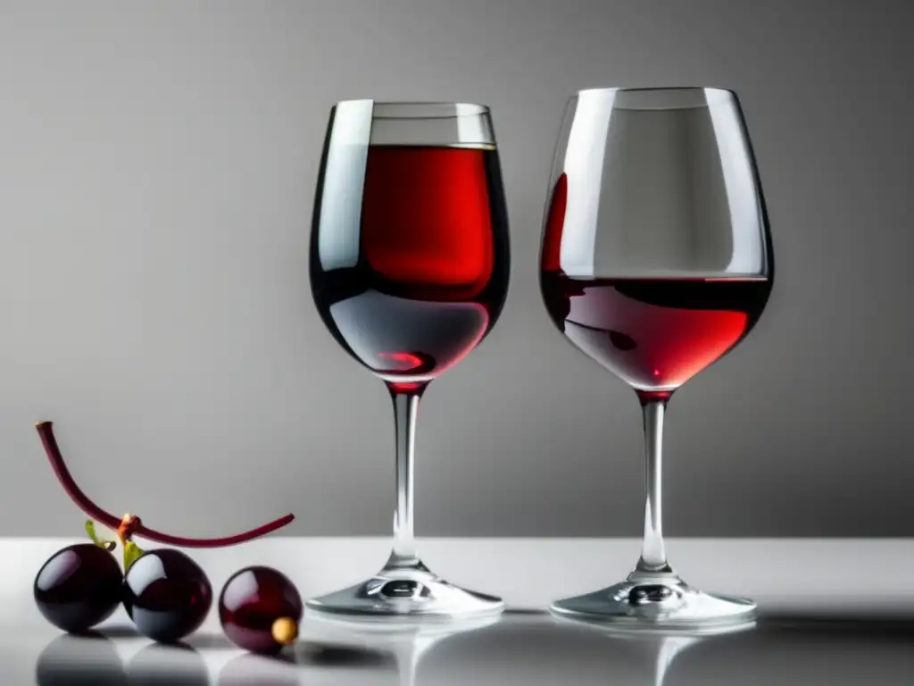 Comparativa vinos veganos tradicionales, copas elegantes y minimalistas