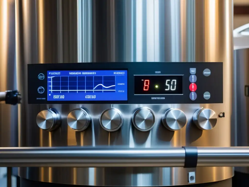 Control temperatura vinificación: panel moderno y elegante para regular temperatura en bodega